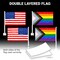 G128 Combo Pack: American USA Car Flag & LGBT Progress Rainbow Pride Car Flag 11x17 In | Both Double Sided Printed 150D Polyester | Flagpole Included | Perfect for Festival Celebrations, Parades